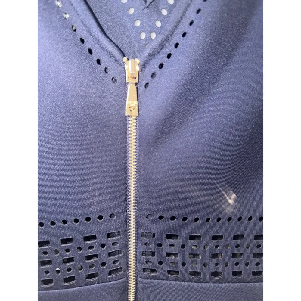 Guess‎ Navy Blue Laser Cut Perforated Scuba Dress GDHVC7050 NVY